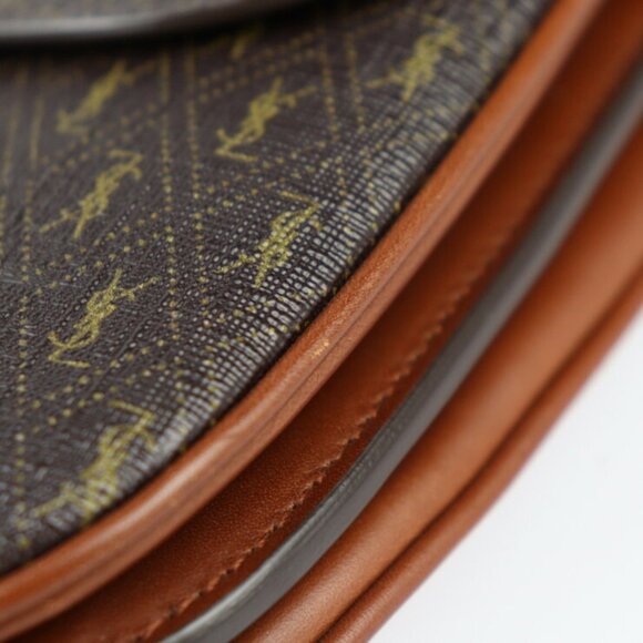 SAINT LAURENT Brown Monogram Leather Shoulder Bag - Picture 7 of 9